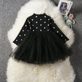 Baby Girls Spring Winter Long Sleeve Tutu Lace Dresses Infantil Newborn 1st Birthday Party Clothes Christening Gown Casual Wear Black