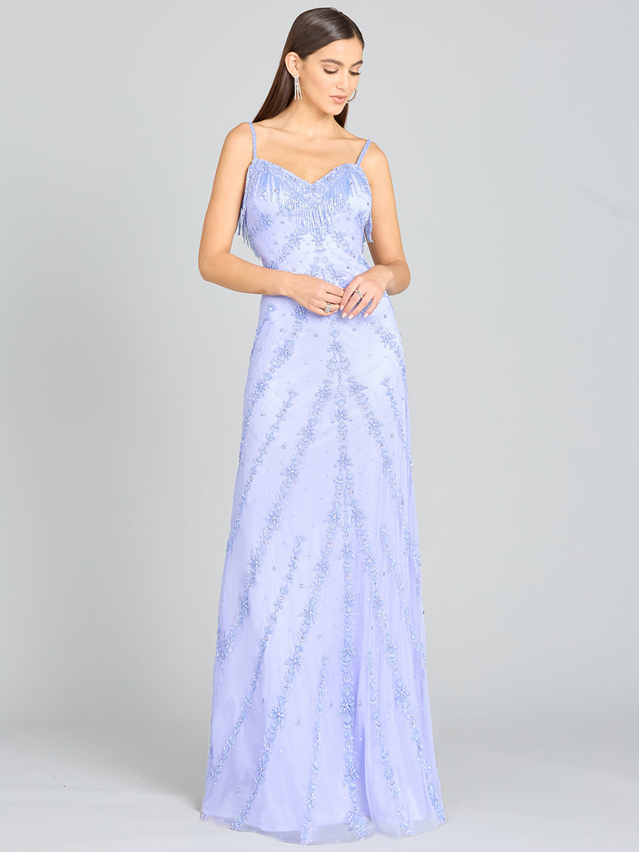 Candy Beaded Gown Blue Iris