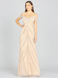 Candy Beaded Gown Nude Silver