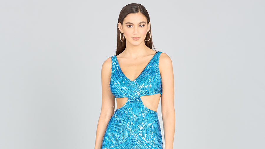 Dahlia Sequin Dress Ocean