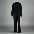 Women's Casual Solid Color Lounge Set Black