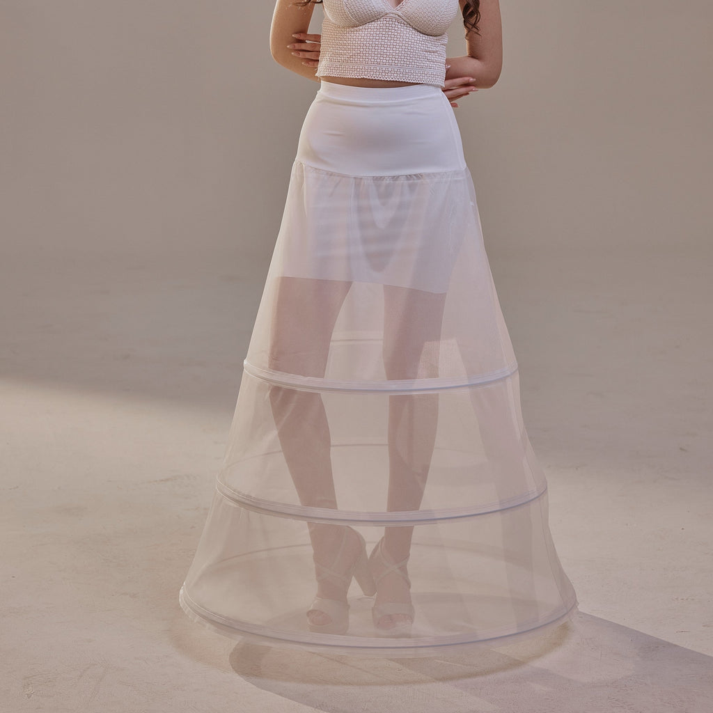 A-Line Wedding Dress Crinoline Skirt , 3 Hoops & Waist Corsage