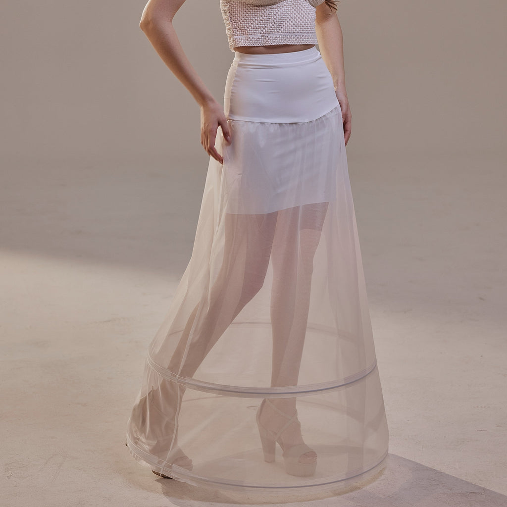 A-Line Wedding Dress Petticoat , Two Hoops Underskirt with Waist Corsage