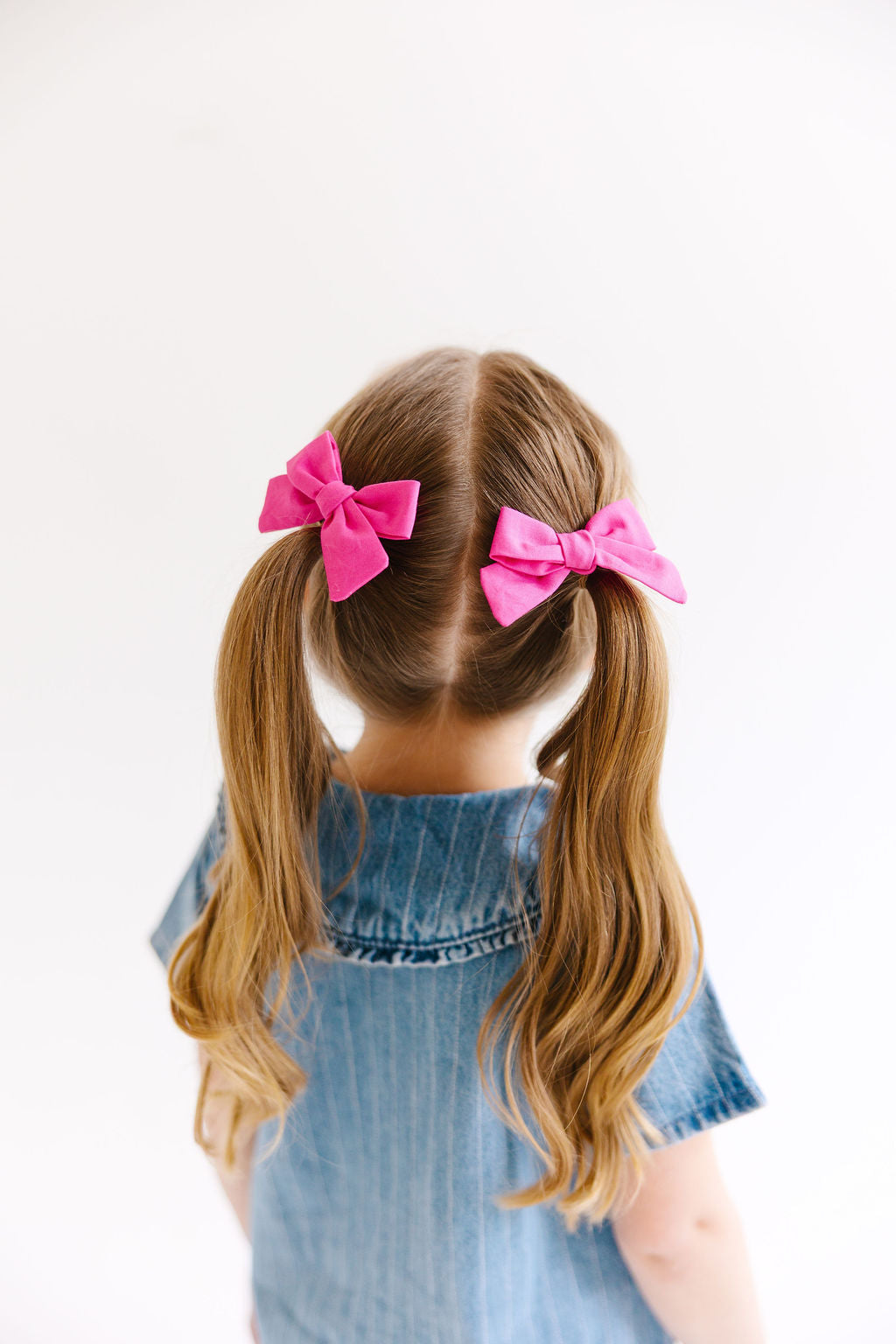 Purple Mini Solid Pinwheel Pigtail Bow Set