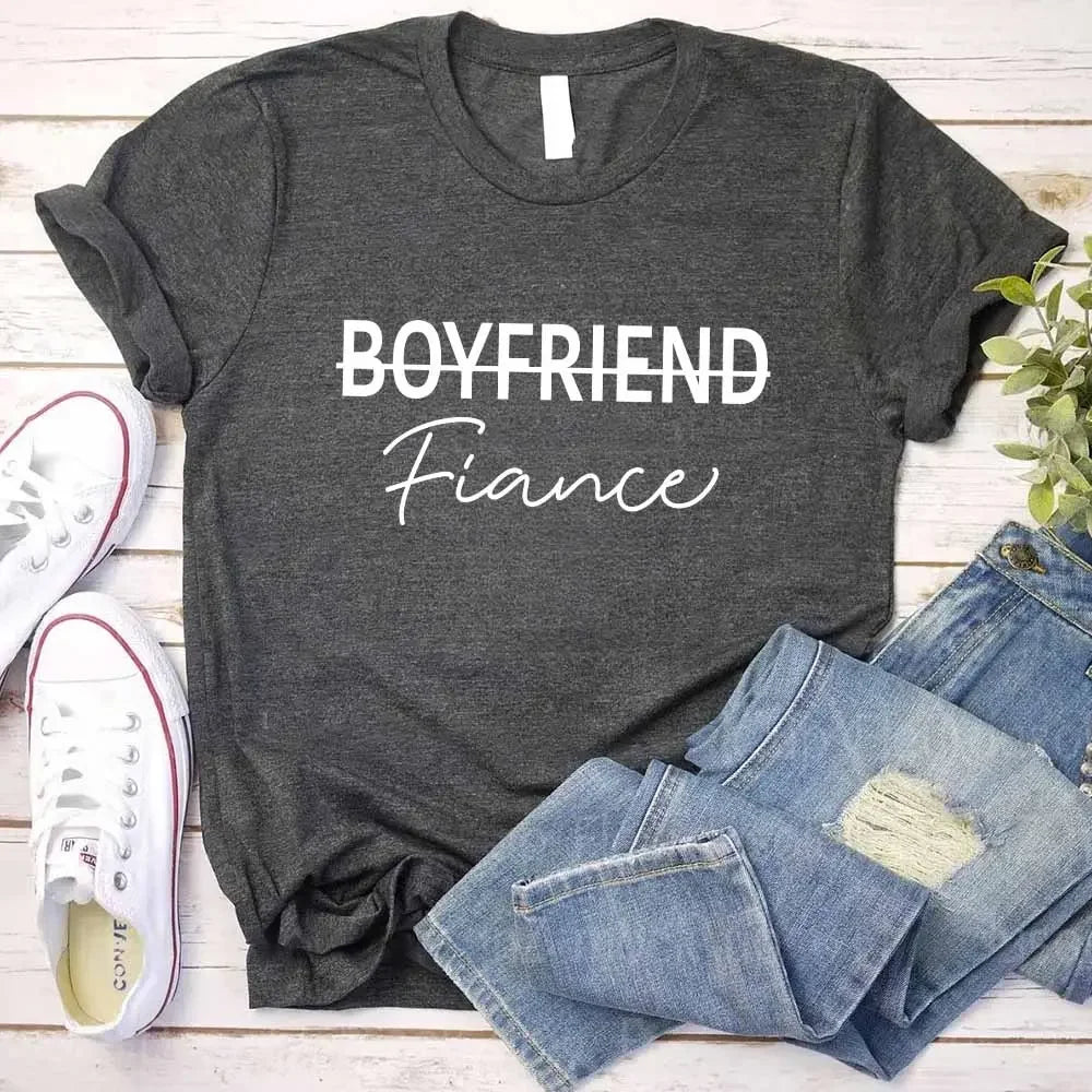 Boyfriend & Girlfriend Couples Tee Boyfriend Dark Grey