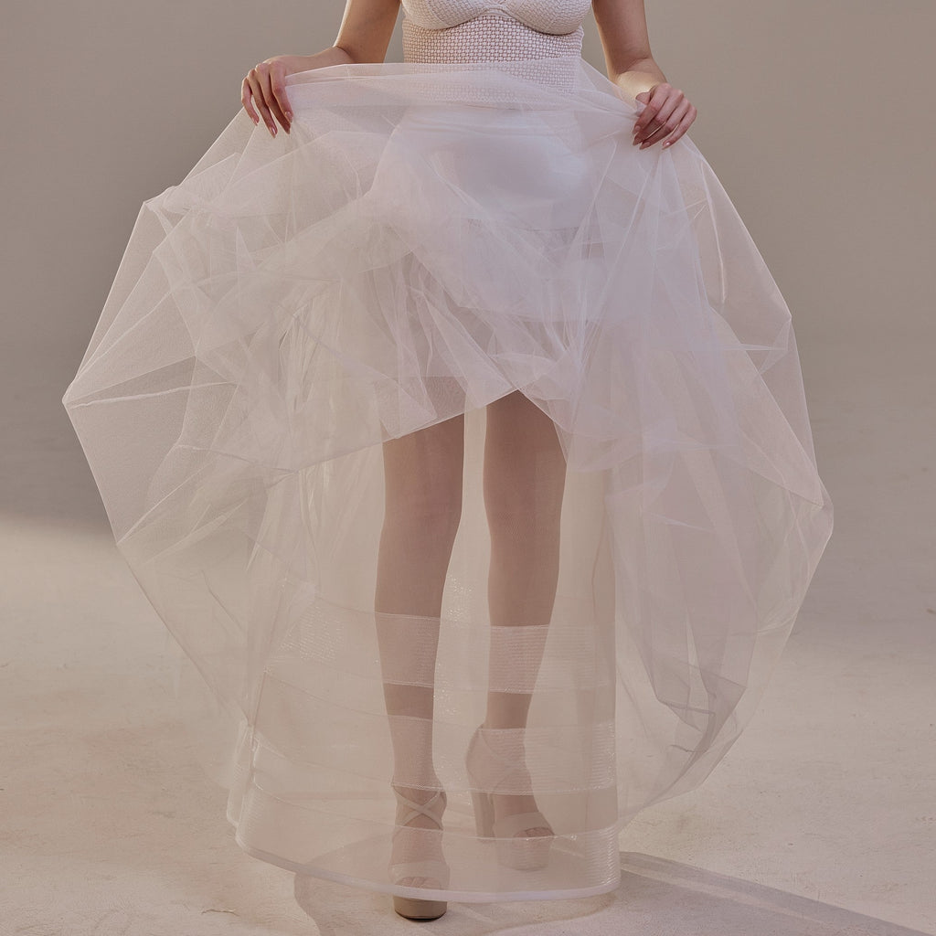 Bridal Petticoat with Corsage and Hard Net Tulle Underskirt ,Wedding Crinoline with Petticoat Netting Fabric