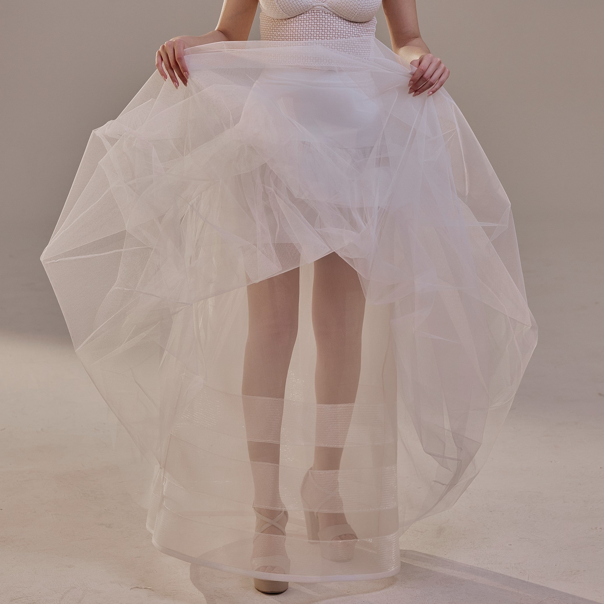 Bridal Petticoat with Corsage and Hard Net Tulle Underskirt ,Wedding Crinoline with Petticoat Netting Fabric