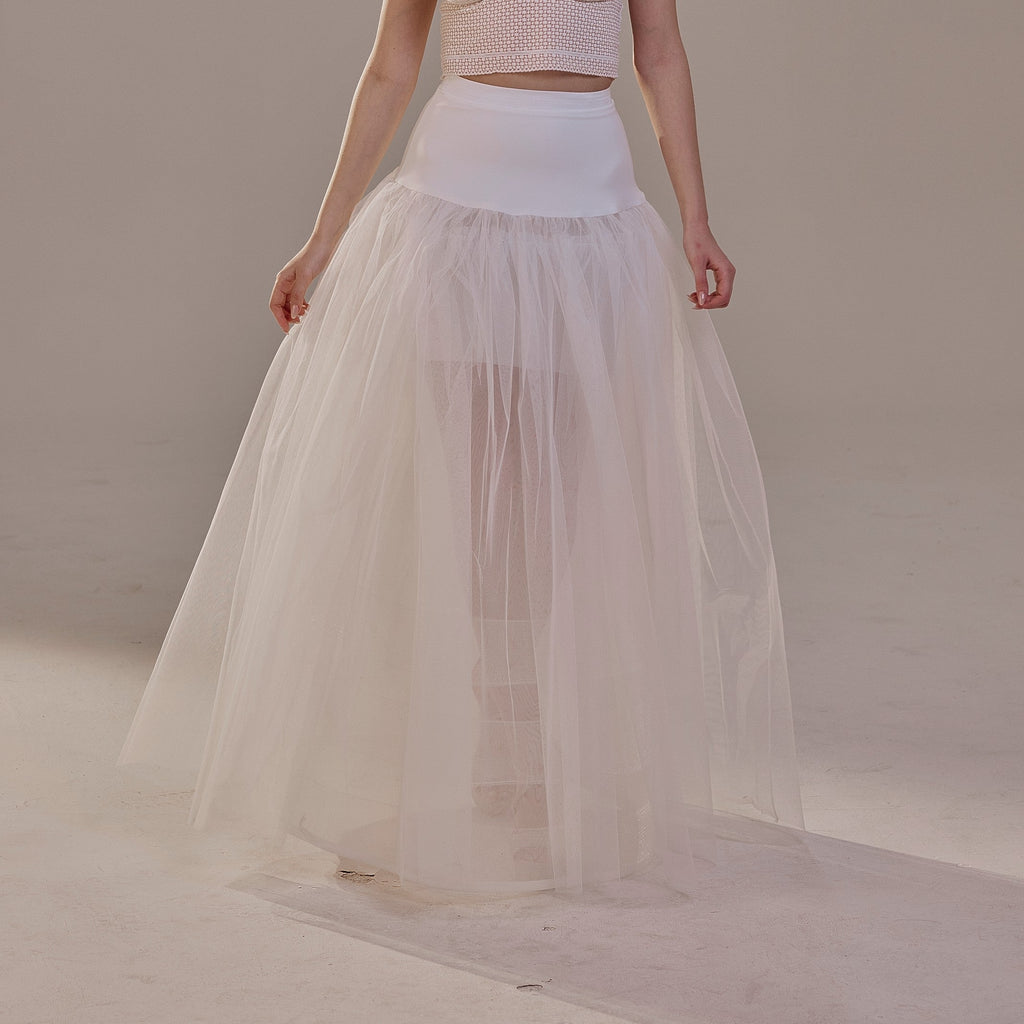 Bridal Petticoat with Corsage and Hard Net Tulle Underskirt ,Wedding Crinoline with Petticoat Netting Fabric