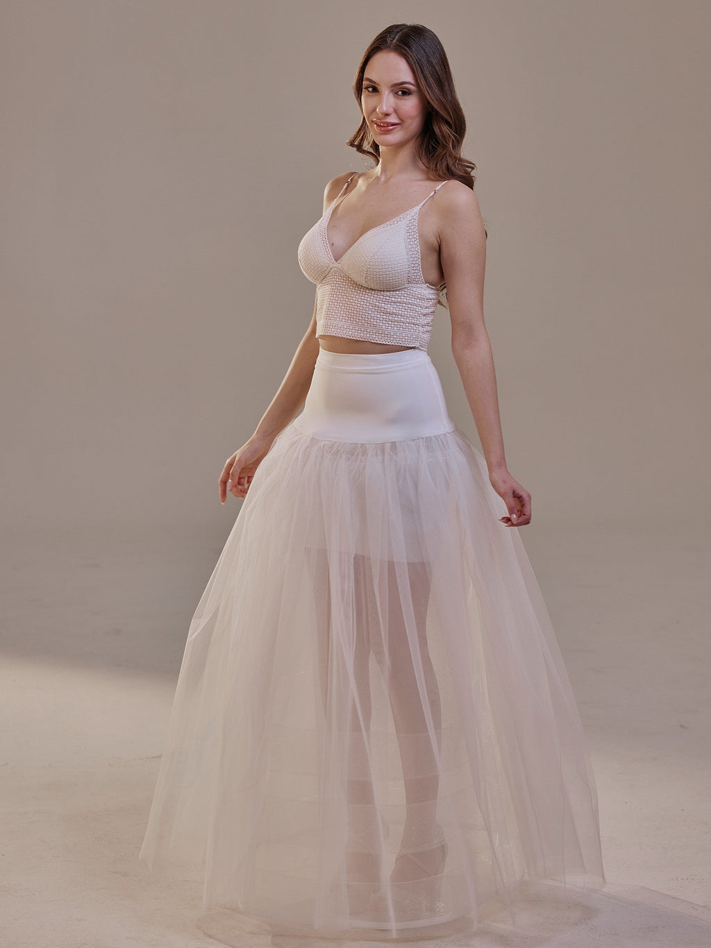 Bridal Petticoat with Corsage and Hard Net Tulle Underskirt ,Wedding Crinoline with Petticoat Netting Fabric