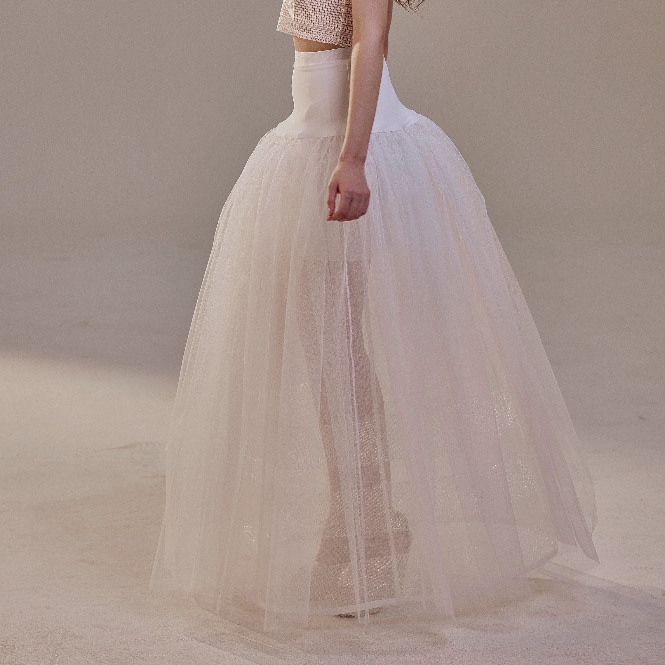 Bridal Petticoat with Corsage and Hard Net Tulle Underskirt ,Wedding Crinoline with Petticoat Netting Fabric
