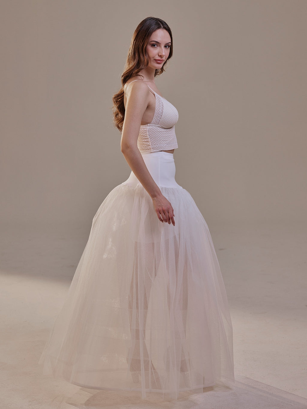 Bridal Petticoat with Corsage and Hard Net Tulle Underskirt ,Wedding Crinoline with Petticoat Netting Fabric