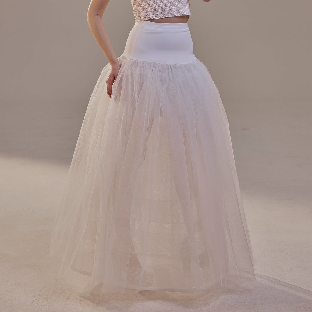 Bridal Petticoat with Corsage and Hard Net Tulle Underskirt ,Wedding Crinoline with Petticoat Netting Fabric