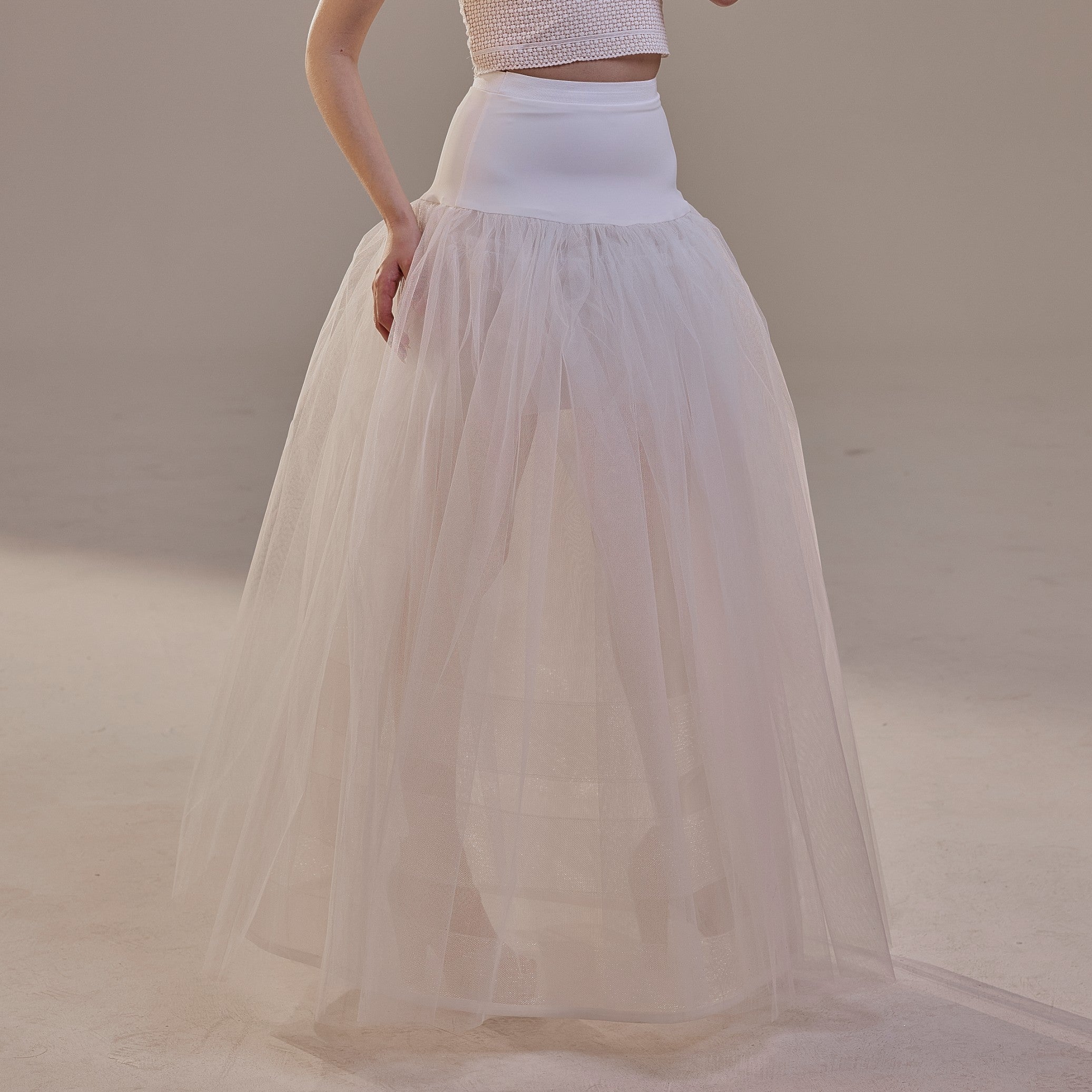 Bridal Petticoat with Corsage and Hard Net Tulle Underskirt ,Wedding Crinoline with Petticoat Netting Fabric