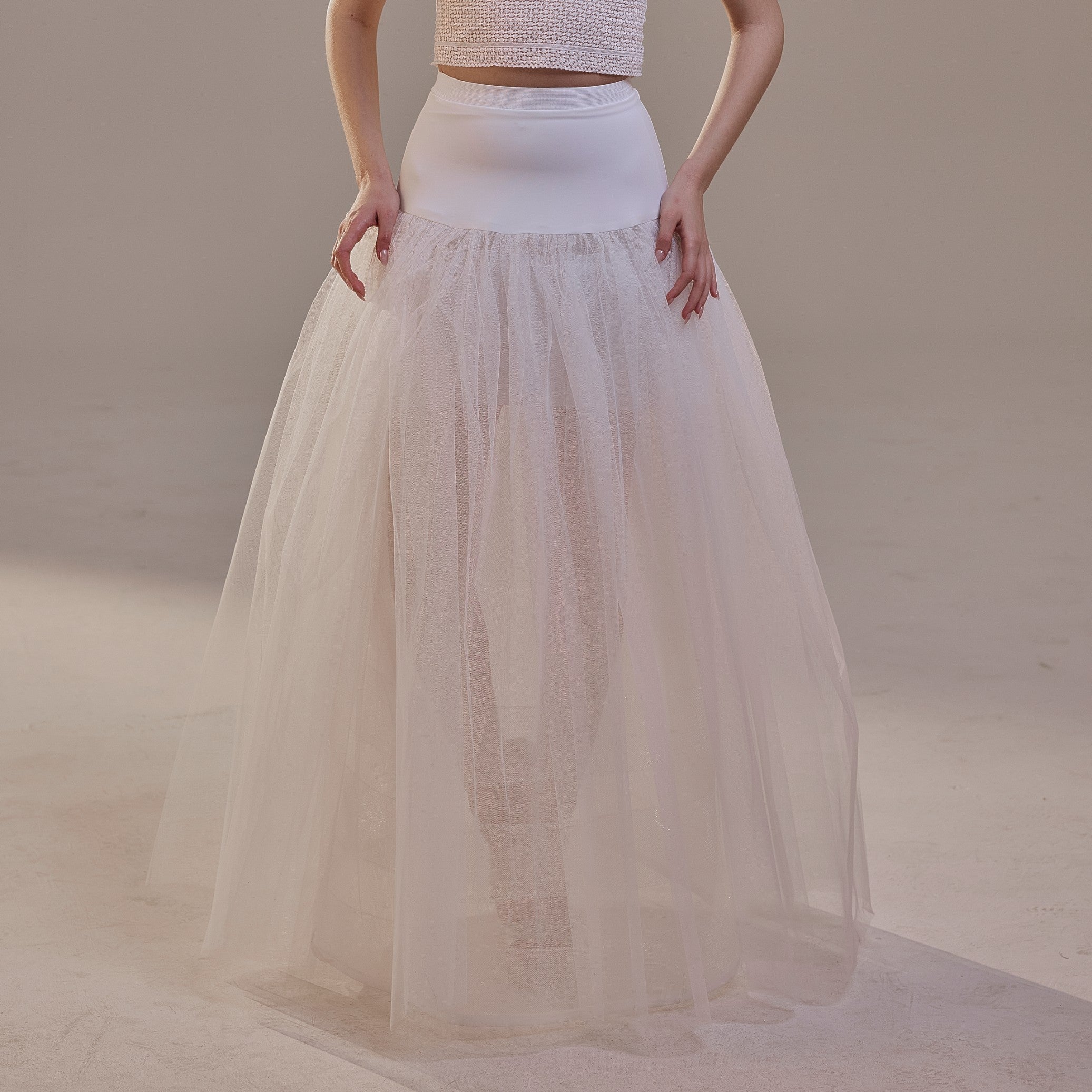 Bridal Petticoat with Corsage and Hard Net Tulle Underskirt ,Wedding Crinoline with Petticoat Netting Fabric