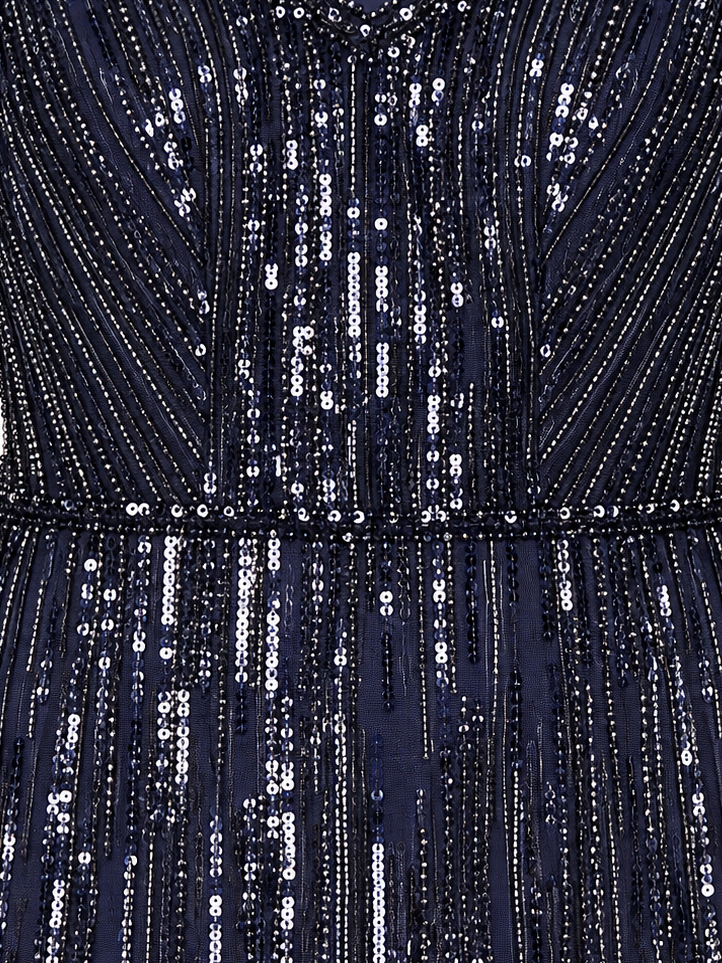Short Sleeve, Beaded Mermaid Gown