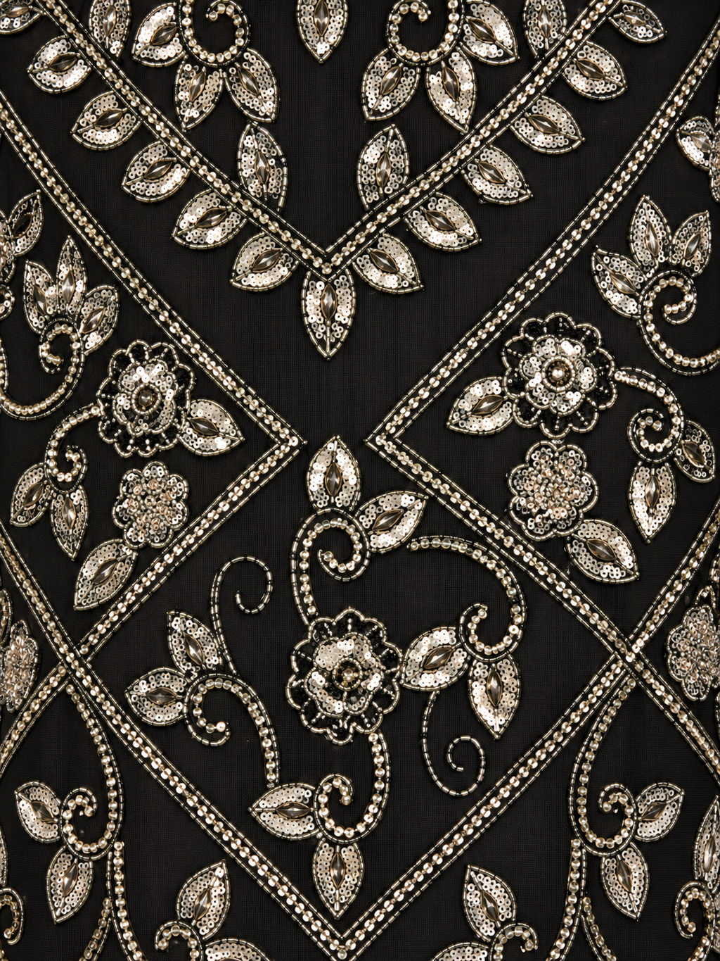 Bell Sleeved High Neck Beaded Gown