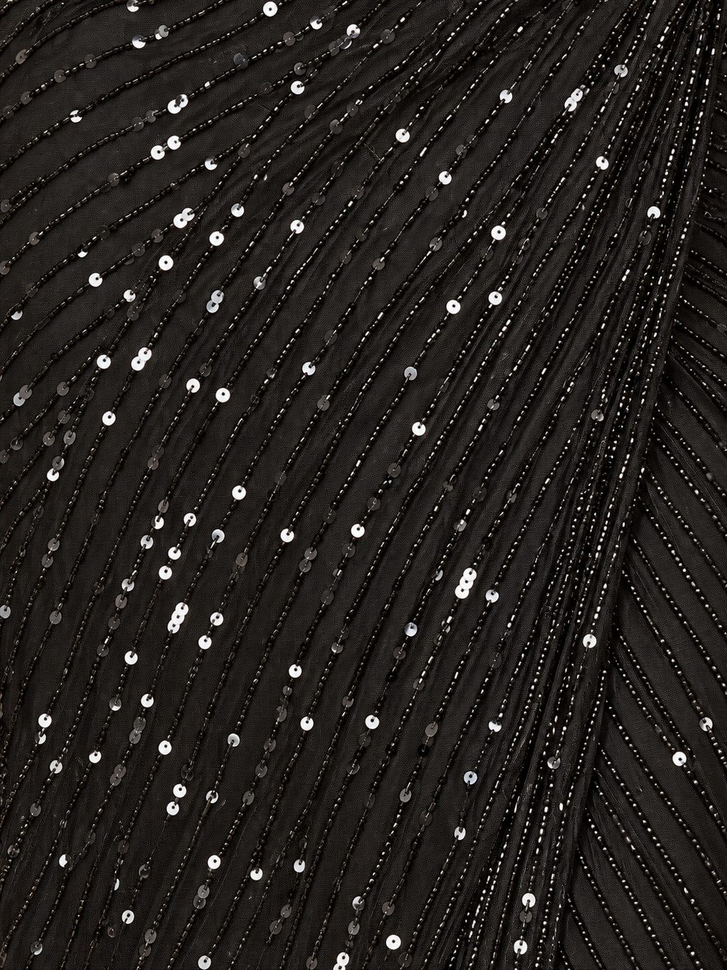 Beaded Black Gown with Slit