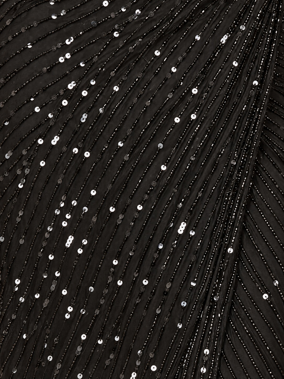 Beaded Black Gown with Slit