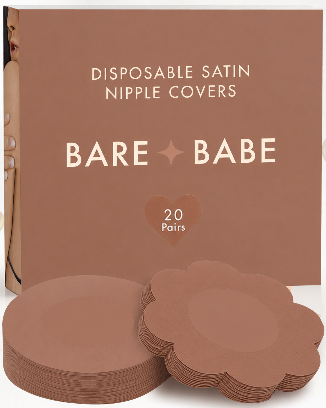 Satin Nipple Pasties - 20 Pairs Cocoa