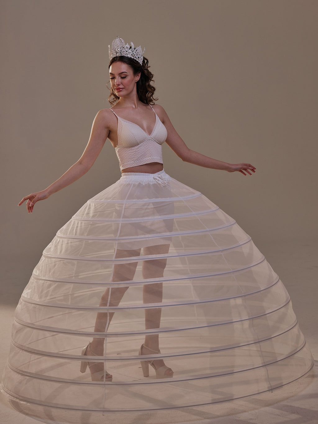 Crinoline Petticoat Skirt ,Hoop Skirt for Ball Gown, Wedding & Quinceañera Underskirt