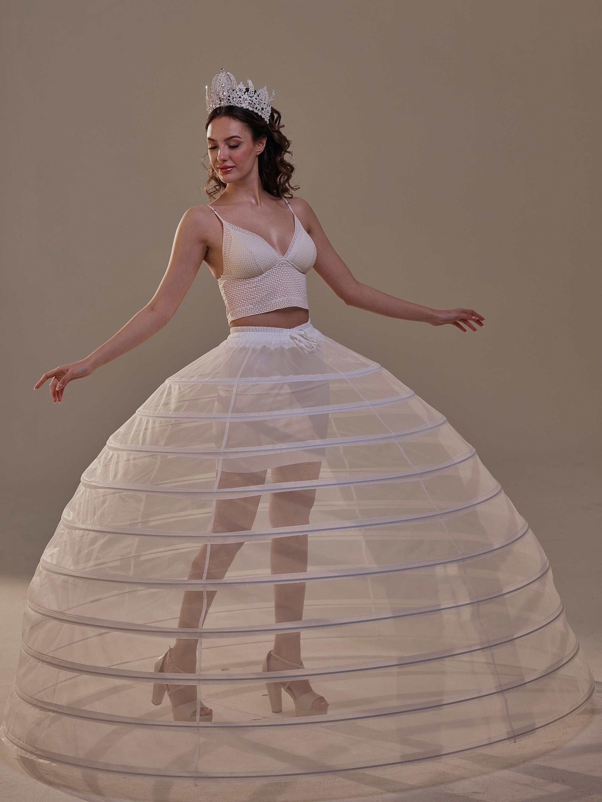 Crinoline Petticoat Skirt ,Hoop Skirt for Ball Gown, Wedding & Quinceañera Underskirt