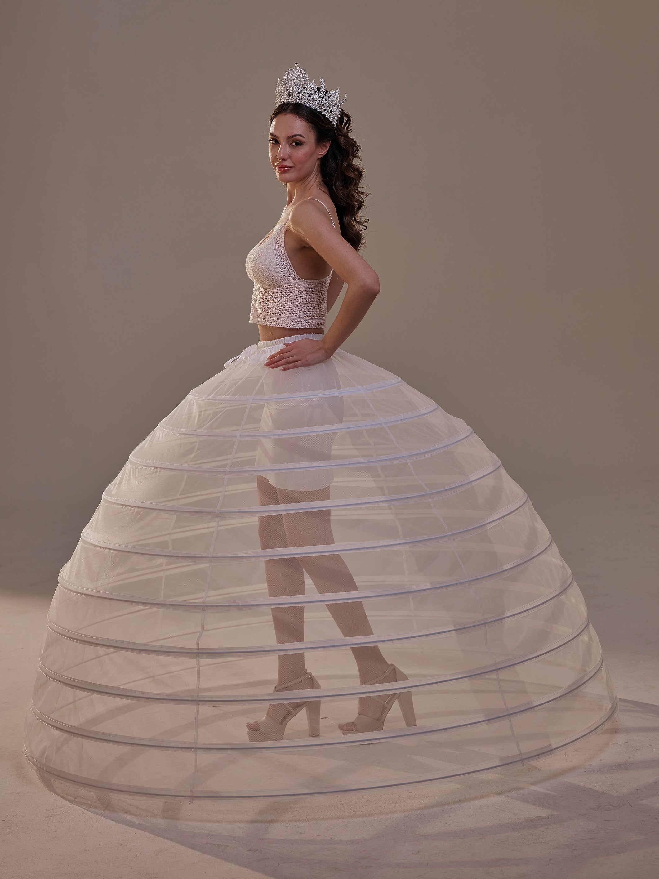 Crinoline Petticoat Skirt ,Hoop Skirt for Ball Gown, Wedding & Quinceañera Underskirt