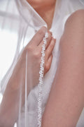 Elegant Beaded Wedding Veil-D205R