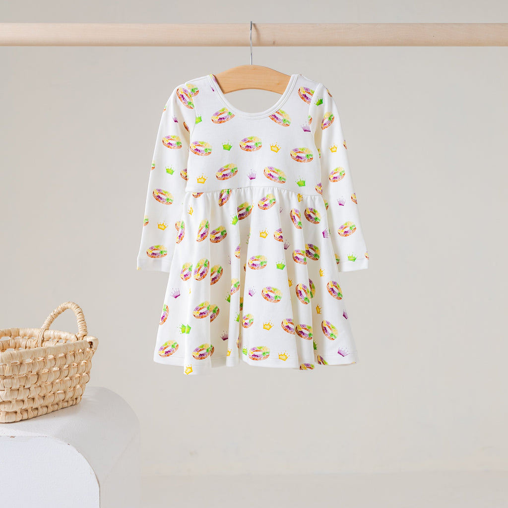 King Cake Organic Cotton Kids Mardi Gras Dress