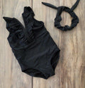 Summer Belles Ruffle Black Leotard