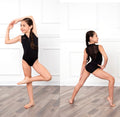 The Royalty Zip Mock Leotard Black