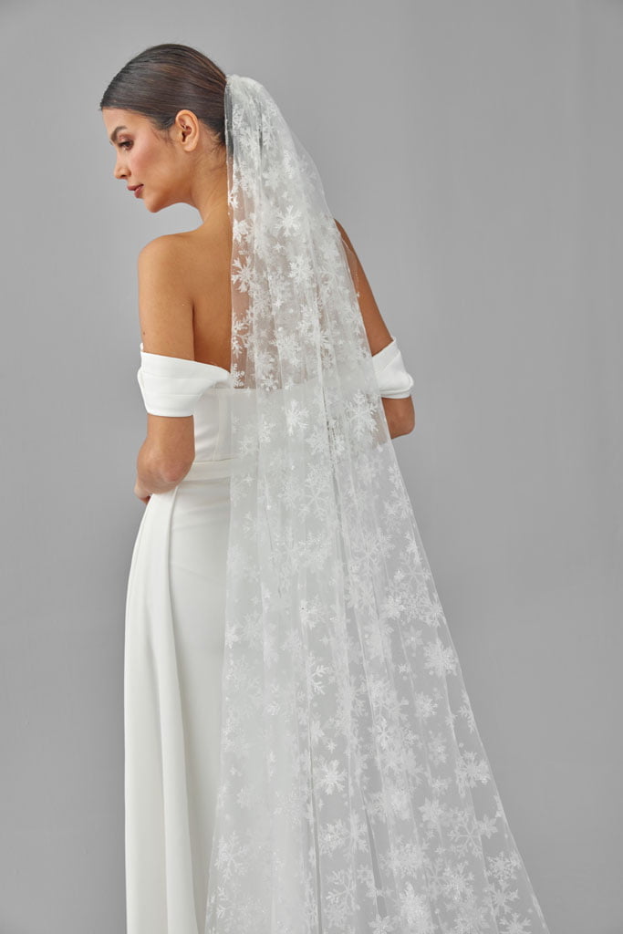 Winter Inspired Cathedral Wedding Veil