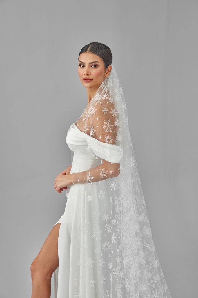 Winter Inspired Cathedral Wedding Veil
