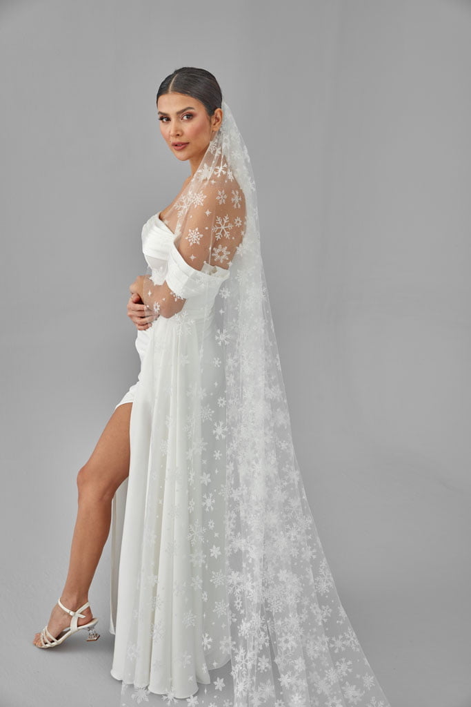 Winter Inspired Cathedral Wedding Veil