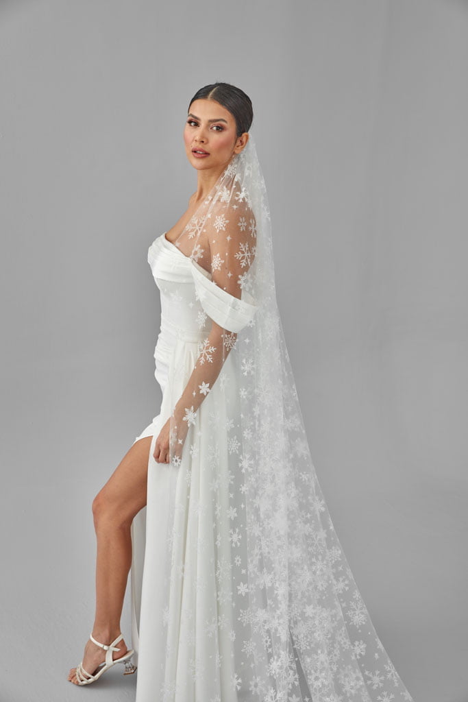 Winter Inspired Cathedral Wedding Veil