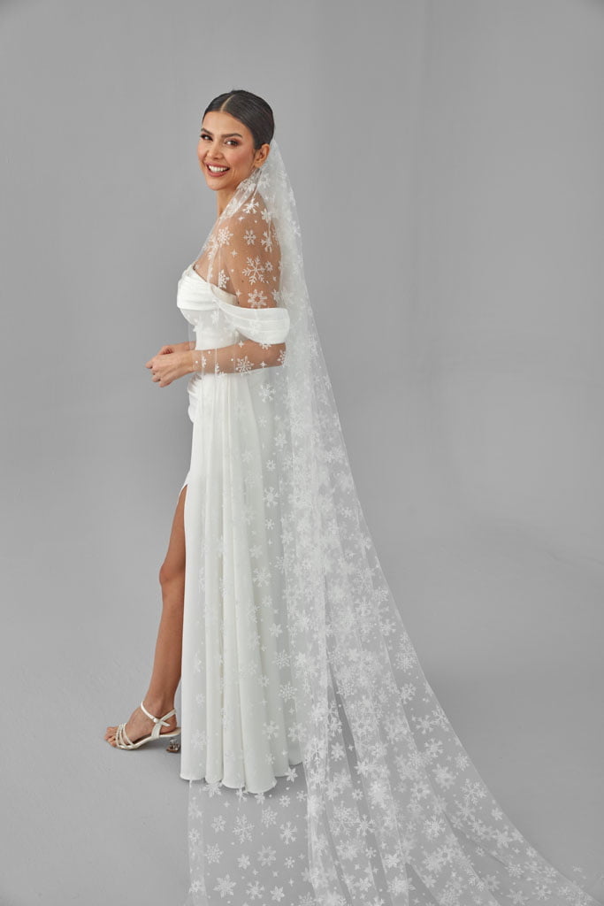 Winter Inspired Cathedral Wedding Veil