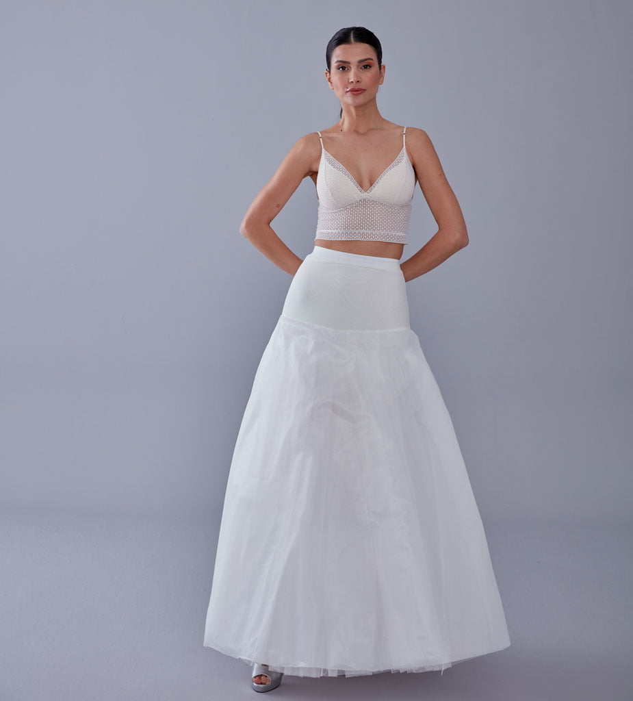 A-line Wedding Dress Underskirt, White Petticoat Skirt