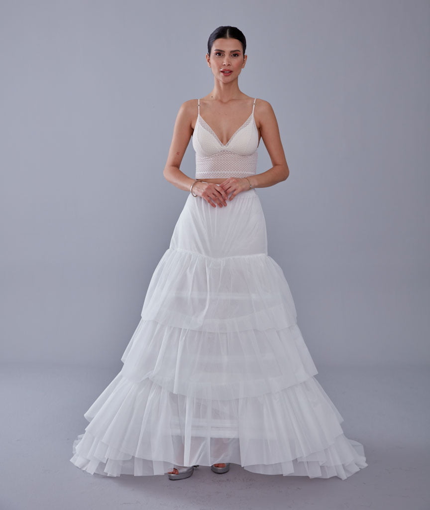 Fishtail Petticoat Skirt, Fishtail Wedding Dress Underskirt, White Petticoat