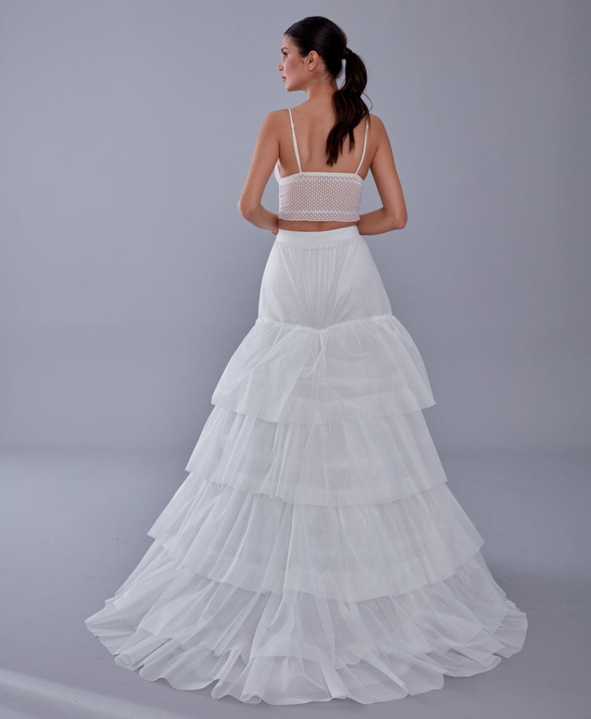 Fishtail Petticoat Skirt, Fishtail Wedding Dress Underskirt, White Petticoat