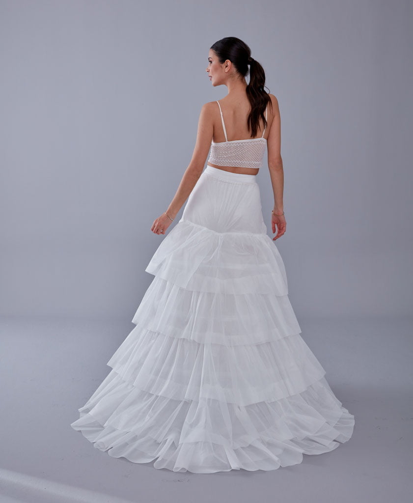 Fishtail Petticoat Skirt, Fishtail Wedding Dress Underskirt, White Petticoat
