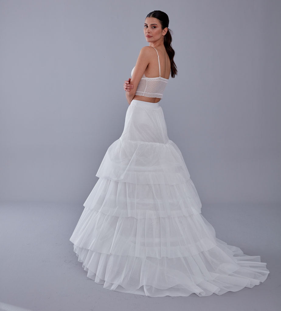 Fishtail Petticoat Skirt, Fishtail Wedding Dress Underskirt, White Petticoat