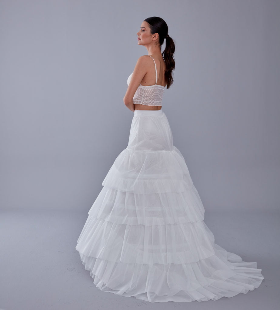 Fishtail Petticoat Skirt, Fishtail Wedding Dress Underskirt, White Petticoat