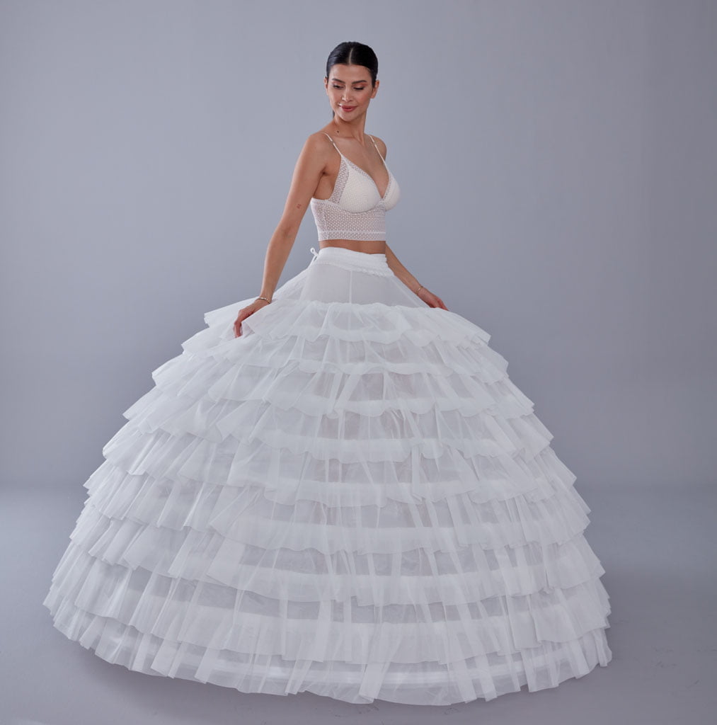 Crinoline, White Petticoat Skirt for Princess Dress , Costumes and Bridal Wear