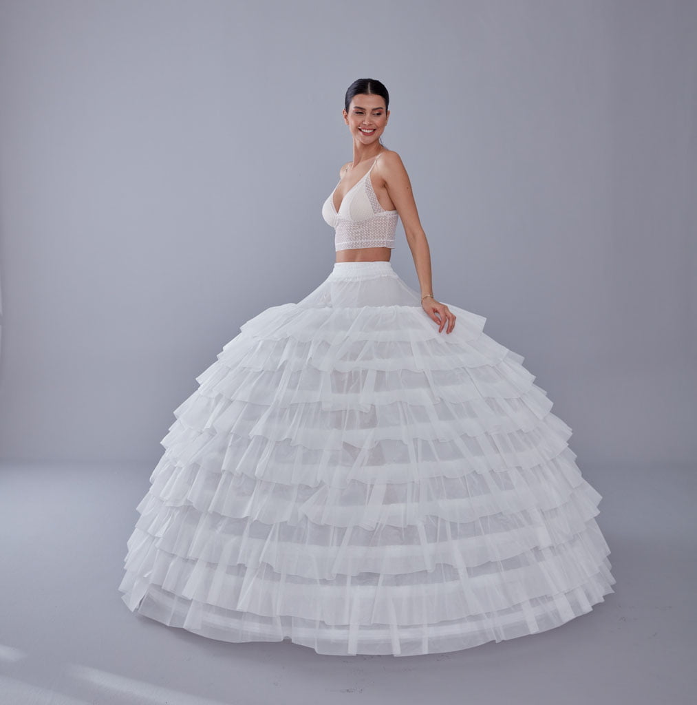 Crinoline, White Petticoat Skirt for Princess Dress , Costumes and Bridal Wear