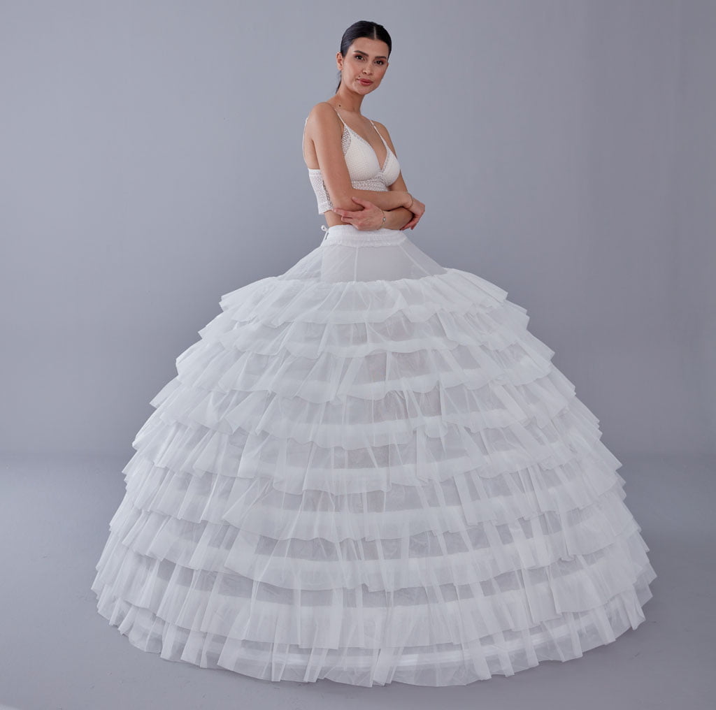 Crinoline, White Petticoat Skirt for Princess Dress , Costumes and Bridal Wear
