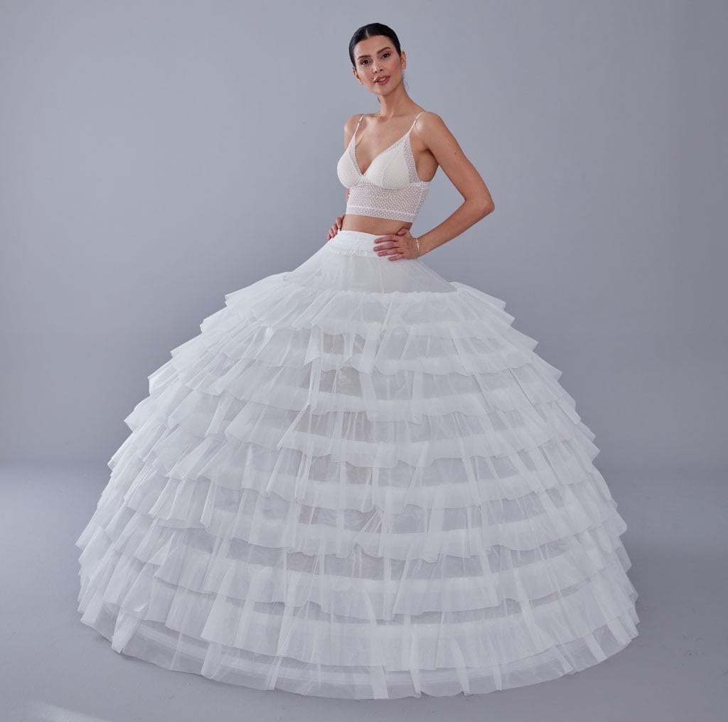 Crinoline, White Petticoat Skirt for Princess Dress , Costumes and Bridal Wear