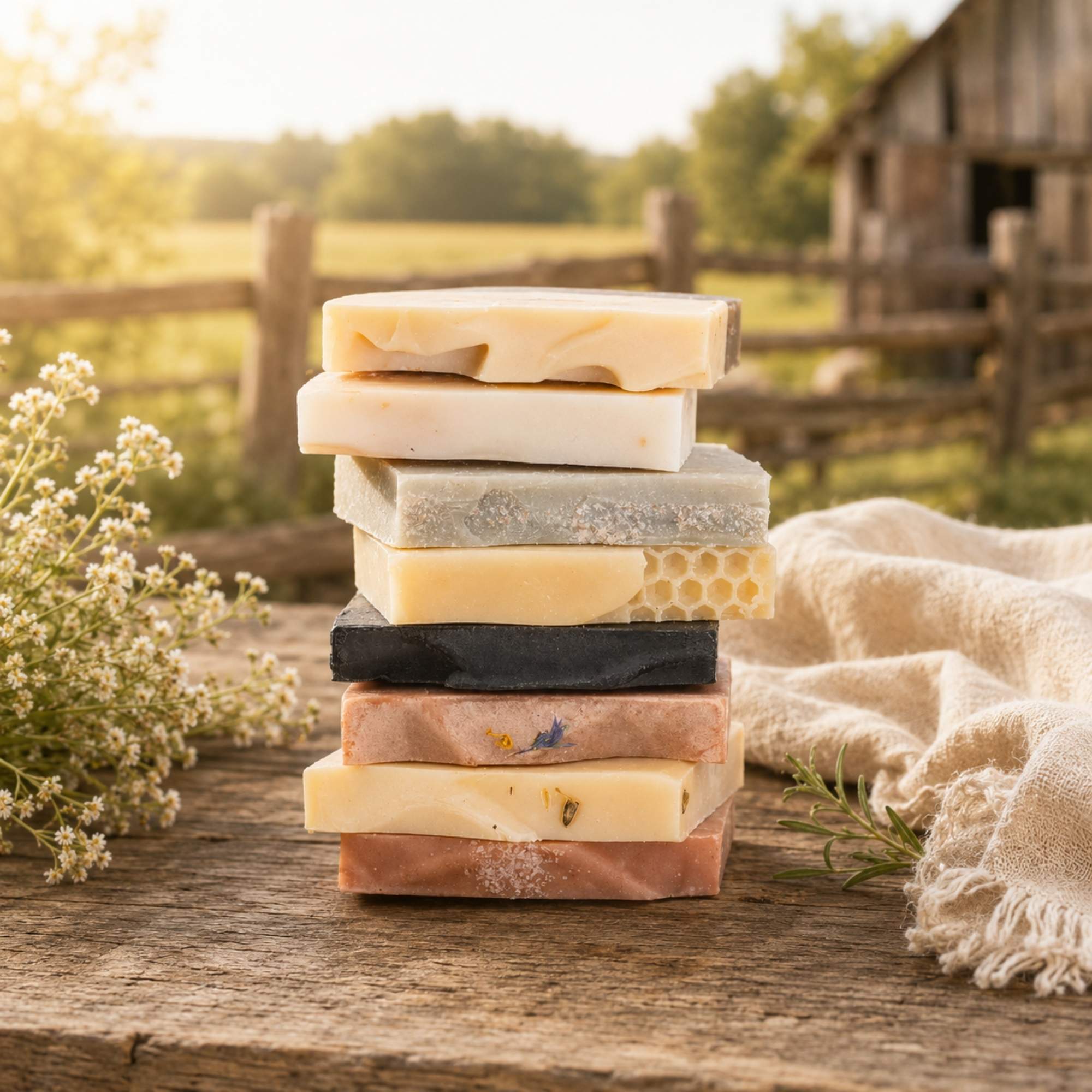 Farmhouse Artisan Goat Milk & Tallow Soap Sampler No Add Ons