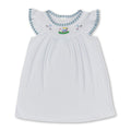 White flutter sleeves golf baby girls summer dress