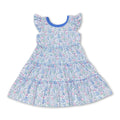 Flutter sleeves floral patchwork girls summer dresses