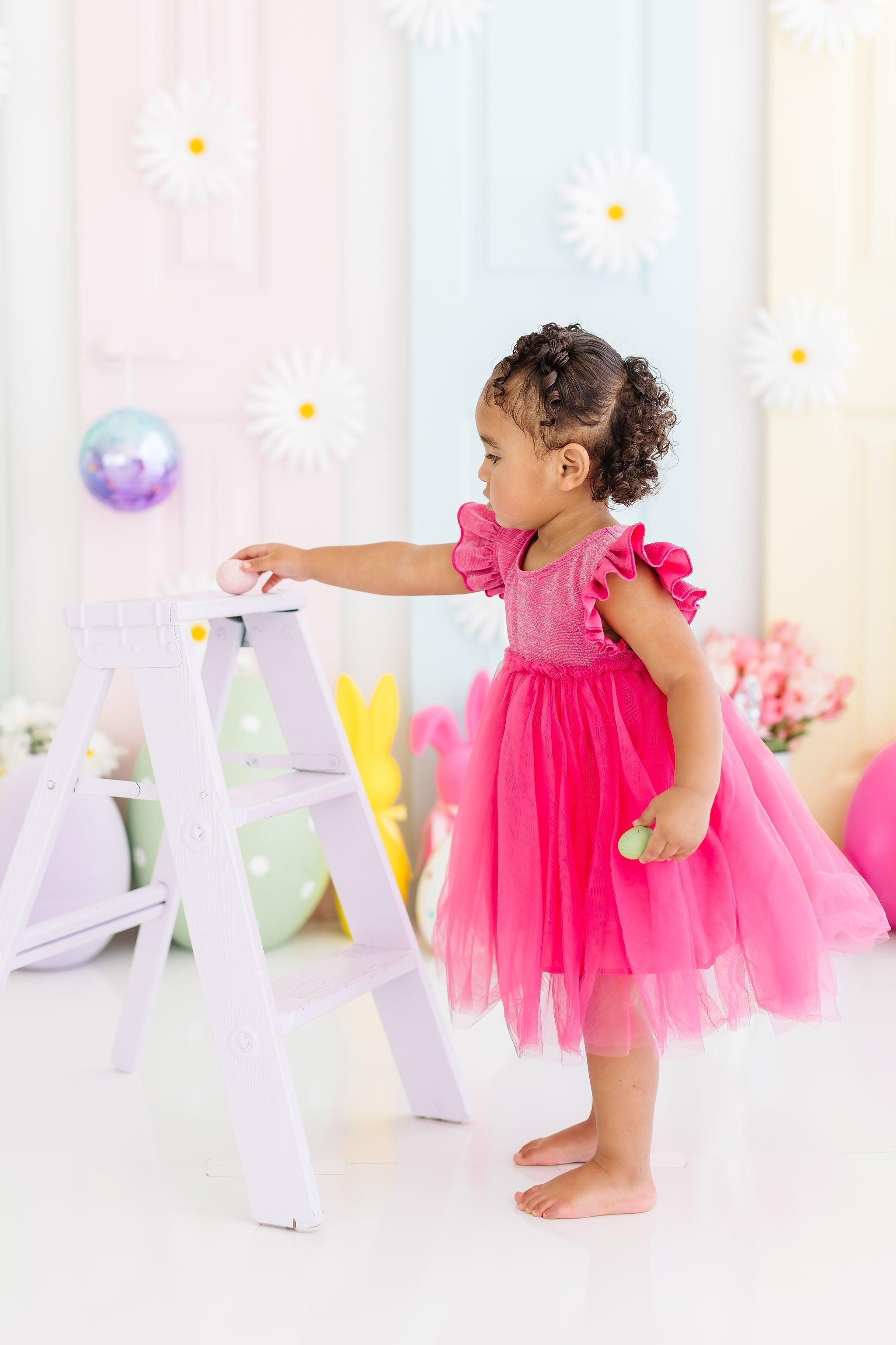 Hot Pink Shimmer Tutu Dress