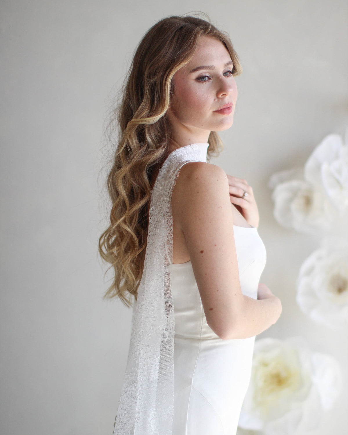 Delicate Lace Bridal Scarf